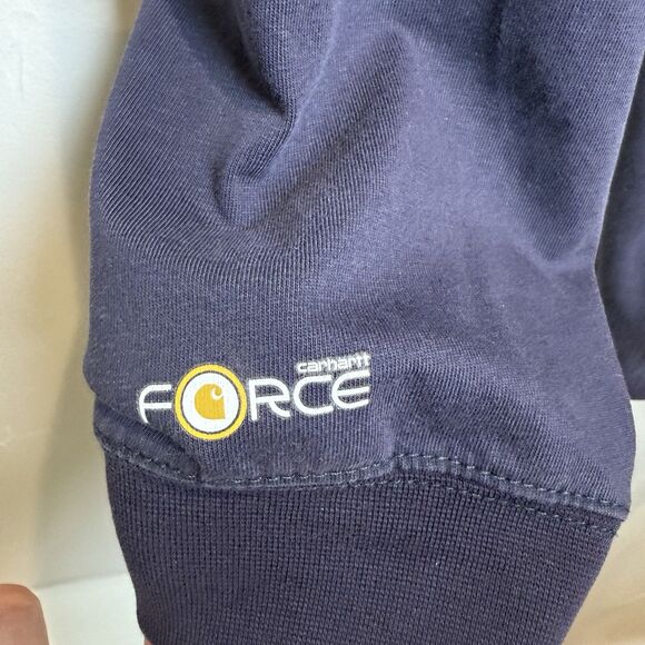 Carhartt  Men's Force Flame Resistant FR Long Sleeve Navy Shirt Size XL *SPOTS* - Picture 10 of 16